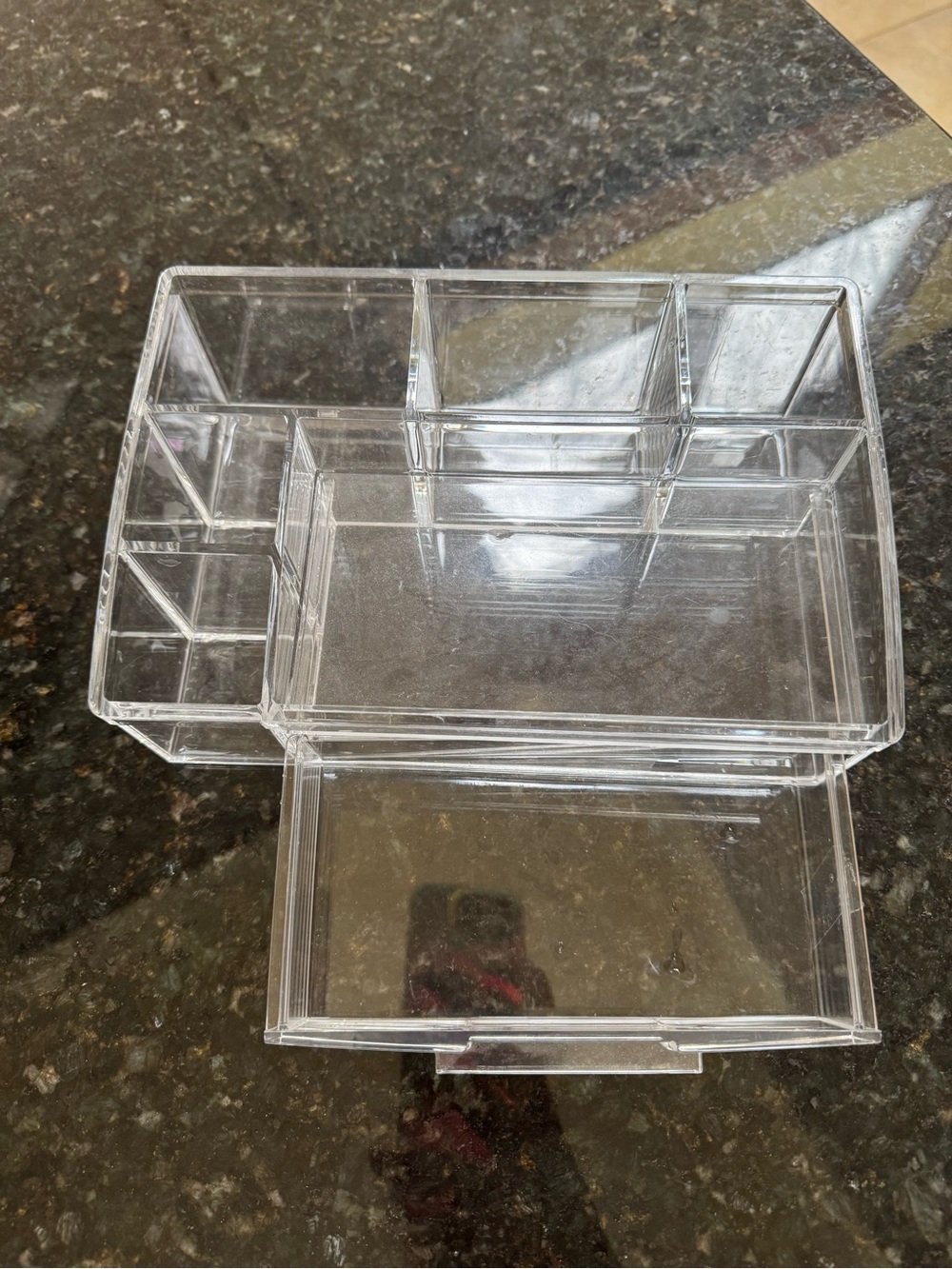 Clear Acrylic Makeup Organizer with Drawer - Transparent